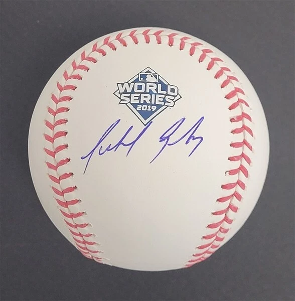 Béisbol Serie Mundial 2019 firmado por Aníbal Sanchez Nacionales de Washington Beckett Foto 1 de 4