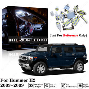 17X Bright White LED Interior Lights Package Kit For Hummer H2 2003-2008 2009
