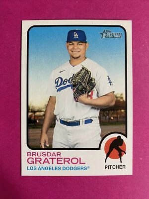 🐶 2022 Topps Heritage #480 Brusdar Graterol Dodgers High Number Short Print - Image 1 of 2