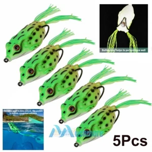 LOT 5X 5.5cm Frog Topwater Crankbait Fishing Lures Dual Hooks Bass Bait Tackles - Picture 1 of 20