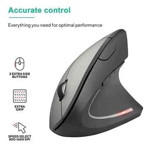 Mouse Verticale Ergonomico Wireless – Ricaricabile, 5 Tasti, PC/MAC - Zdjęcie 1 z 8