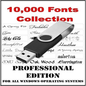 Graphic Designers 10,000 Fonts Collection Web Design Publishing descriptions USB - Picture 1 of 2