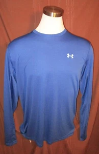 Under Armour Mens Long-Sleeve Crewneck Shirt, Blue, UPF 30, Polyester Size L New - Picture 1 of 7