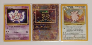 Pokémon Movie Promo Cards Mewtwo & Ancient Mew & Clefable Jungle 1/64 Holo - Picture 1 of 2