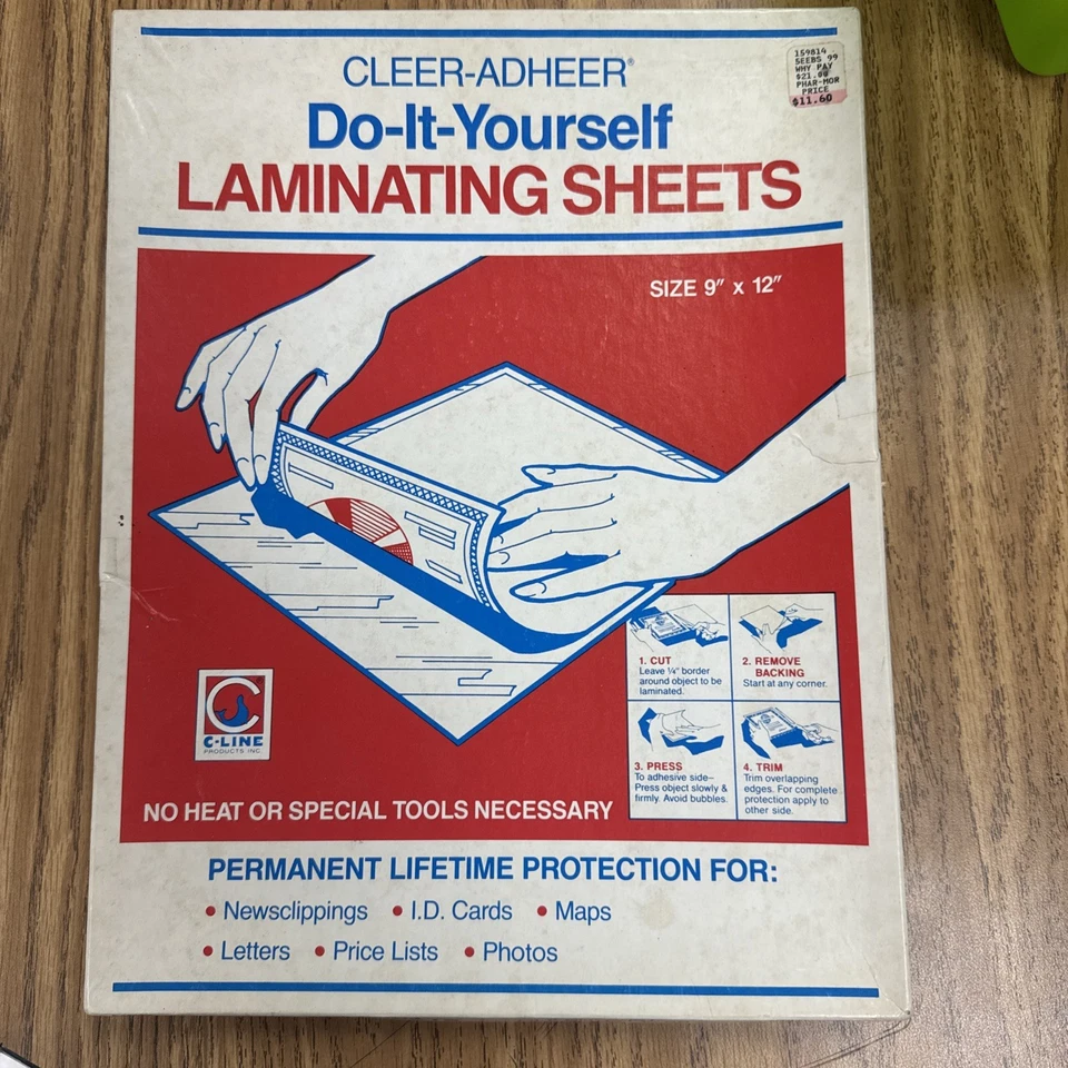 C-Line Cleer Adheer Laminating Sheets 10"x 12", #65079 22 Packs, 37 Sheets. - Image 1 of 1
