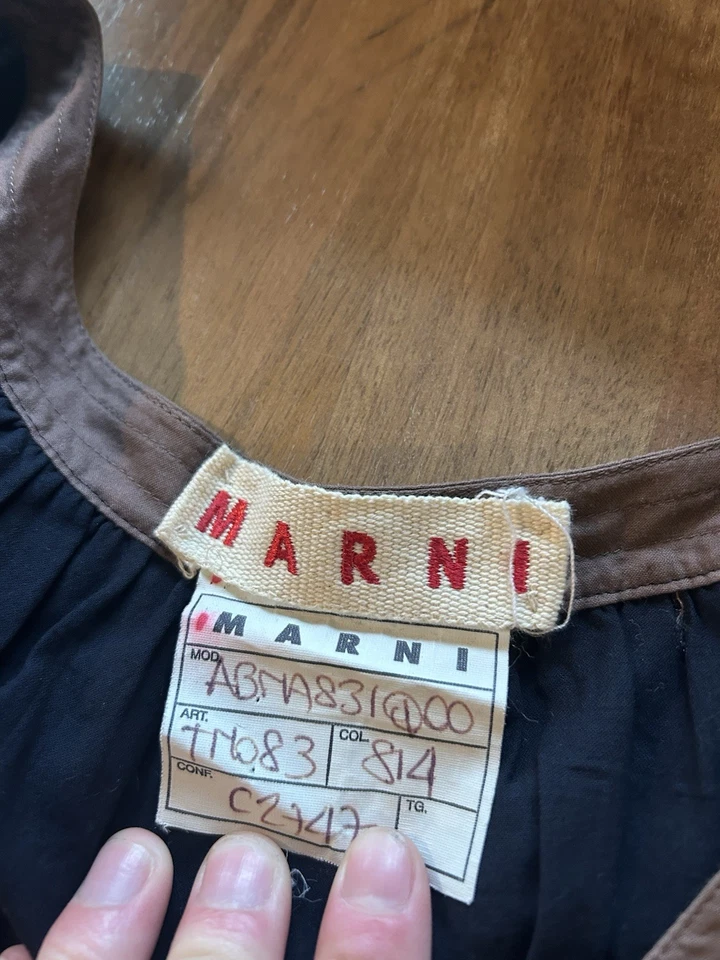 Vestido Vintage Marni Color Block Detalle Botón Largo Medio Talla M Foto 1 de 4