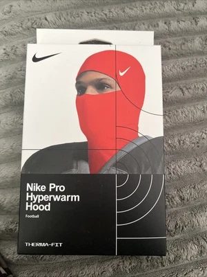 Nike Pro Hyperwarm Hood Therma Fit Unisex Red Ski Mask for Football