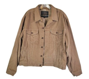 Vtg 90s Levi's Corduroy Trucker Jacket Men Large Tan USA White Tab 70500-1440 - Picture 1 of 14