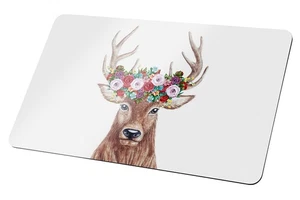 Gilde Brettchen Frühstücksbrett Hirsch m. Blumen Heimat Liebe Wild Landleben  - Bild 1 von 1