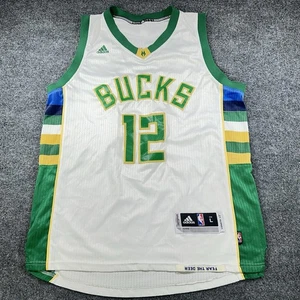 Milwaukee Bucks Jabari Parker #12 Adidas Swingman Jersey Mens L Length +2 White - Picture 1 of 9