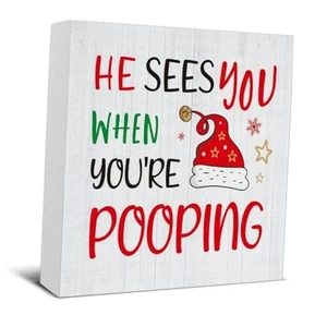 Decorazioni Bagno Natalizie - Decorazione Natalizia Divertente, Ti Vede Fare la Cacca - Foto 1 di 7