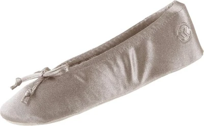 No Box Isotoner Women's Satin Ballerina Slipper Sand Tan Size S (5-6) $40 1C441 - Image 1 of 4