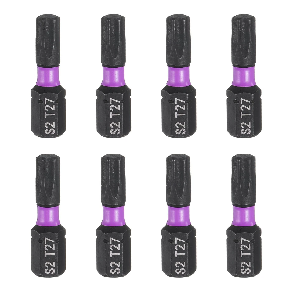 5pcs T27 Magnetic Torx Screwdriver Bit 1/4" Hex Shank 25mm Length Industrial Bit - Imagem 1 de 4