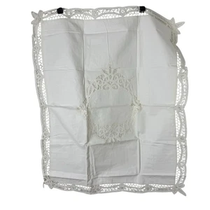 VTG Pillow Sham 100% Combed Cotton Lace Cutwork Ivory 20.5”x25” NEW Cottagecore - Picture 1 of 12