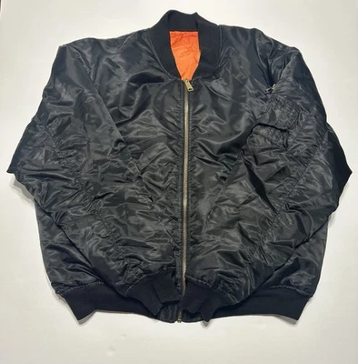 Chaqueta de Vuelo MA-1 Militar Bombardero Reversible Naranja Hábito Exterior Para Hombres Talla XL Foto 1 de 4