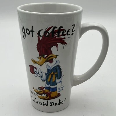 Universal Studios Mug Woody Woodpecker Got Coffee 1998 Walter Lantz 16oz Vintage - Image 1 of 4