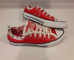 Converse All Stars talla 4 rojo blanco azul estrellas doble lengua - Imagen 1 de 7