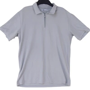 Mens ZARA Quarterneck Polo Shirt T-shirt Grey Size M Chest 20 inches - Picture 1 of 3