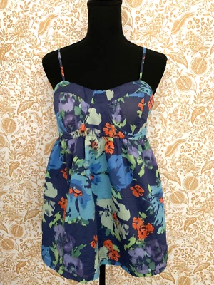LC Lauren Conrad Navy Floral Printed Chic Tank Top Size large Adjustable Strips - Image 1 of 4