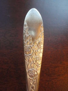 ROSE & LEAF 1937 SILVERPLATE NATIONAL SILVER CO FLATWARE Teaspoon 6" Long - Picture 1 of 7