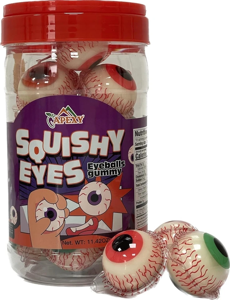 Caramelo gomoso Apexy Eyeball con centro líquido afrutado sin grasa perfecto para Halloween Foto 1 de 4