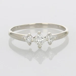 .40ctw Princess Cut Diamond Three-Stone Engagement Ring 14k White Gold Size 9 - Picture 1 of 6
