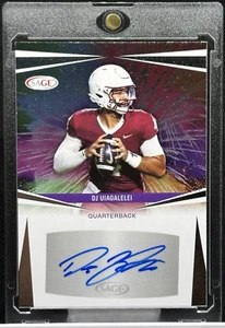 DJ Uiagalelei AUTO 2025 Sage Football High Series RC #A-DJU Los Angeles Chargers - Picture 1 of 2
