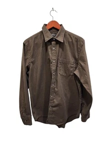Camisa para hombre Banana Republic talla M marrón manga larga abotonada algodón relajado - Imagen 1 de 11
