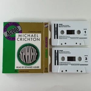 SPHERE by Michael Crichton Audiobook Cassette Tape Set Read By Edward Asner 1988 - Picture 1 of 7
