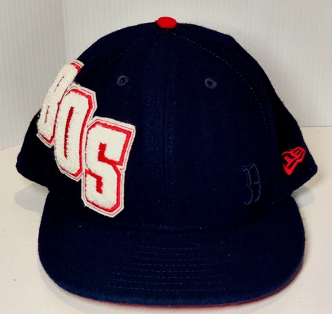 Boston Red Sox New Era Raised Letters 59Fifty Fitted Hat Size 7 5/8 Cover
