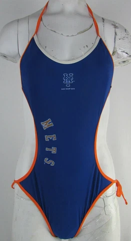 New York Mets MLB Women's G-III Blue One Piece Swim Suit Cover