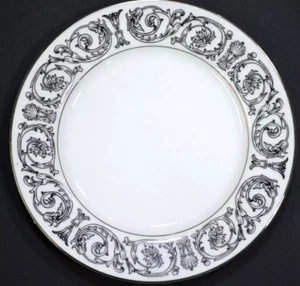 4- Celebrity Fine China Matador Bread Plates, 6 3/8" 6070 White Black Platinum - Picture 1 of 4