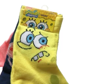 Nickelodeon Sponge Bob 3 Pair Mens Ladies Socks Patrick Jelly Fish Shoe Sz 6-12 - Picture 1 of 7