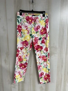 Polo Ralph Lauren Blumenhose Hose knöchelbeschnitten - Neu mit Etikett - rosa gelb - Größe 6 - Bild 1 von 4