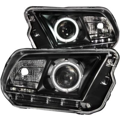 ANZO for 2010-2014 Ford for Mustang Projector Headlights w/ Halo Black (CCFL) - - Image 1 of 4