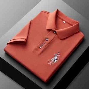 Men's Embroidered Casual Fashion Short Sleeved POLO Shirt Summer Comfortable Top - Picture 1 of 32