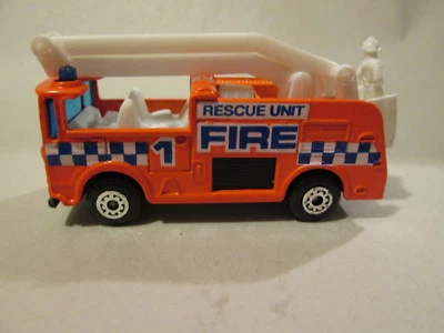 1981 Matchbox Snorkel Fire Engine Rescue Truck #MB-63 (Florescent Orange 1/64) - Image 1 of 4