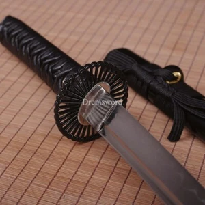Espada Samurai Japonesa Wakizashi Templada Arcilla T10 Funcional Lista para Batalla Negra - Imagen 1 de 19