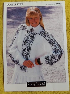 Hayfield No.00351 Vintage Knitting Pattern Women Sweater 30-40" DK in 3 sizes - Picture 1 of 3