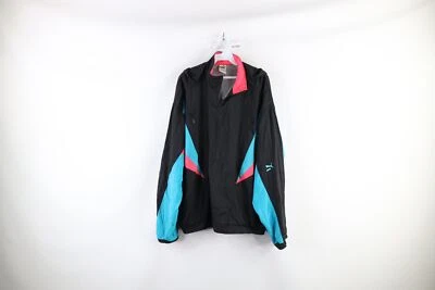 Vtg 90s Puma Mens L Spell Out Color Block Half Zip Pullover Windbreaker Jacket - Image 1 of 4