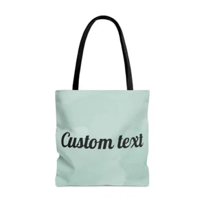 Custom Text Mint Green Watercolor Tote bag - Picture 1 of 5