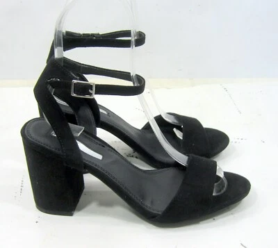 Black 3.5"High Block Heel Open Toe ANKLE STRAP  Shoes WOMEN Size  8.5 - Image 1 of 4