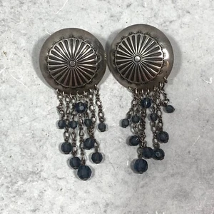 Orecchini concho in argento sterling sud-ovest traforati western - Foto 1 di 4