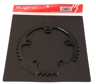 Sugino 46t Single Speed Chainring 130BCD 5-Bolt 1/2"x 1/8" Black 130J Japan NEW - Image 1 of 4