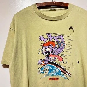 Vintage Pearl Jam Out of Control Gremmie Surf T Shirt Size XL Rat Fink 90s Tour - Picture 1 of 9