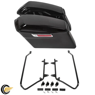 Hard Saddlebags Saddle Bags Conversion Brackets For Harley Fatboy Softail 84-17 - Image 1 of 4