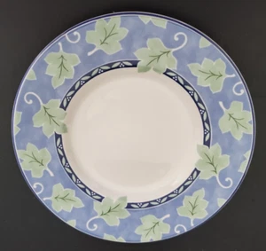 Pfaltzgraff Blue Isle Dinnerware 6" Saucer White with Blue Band Green Ivy Leaves - Picture 1 of 3