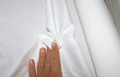 2m Lots - WHITE Cotton Drill Spandex Suiting Fabric with Stretch, 150cm Wide - Image 1 of 2