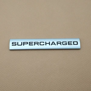 Metal Silver Chrome SUPERCHARGED Badge Sport Car Door Trunk Emblem Sticker Decal - Bild 1 von 5