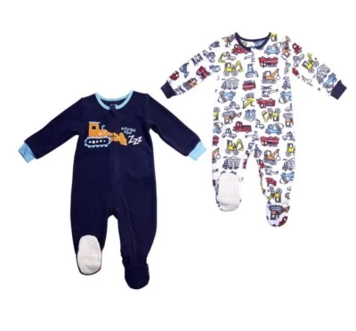 Absorba Dormir Una Pieza Talla 6-9 Meses Niño Paquete de 2 Vellón Construcción Foto 1 de 4